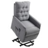 Fauteuil relax électrique inclinable avec repose-pieds réglable en lin gris