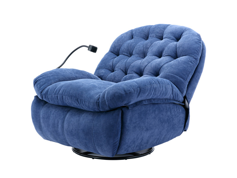 Fauteuil relax électrique rotatif bleu