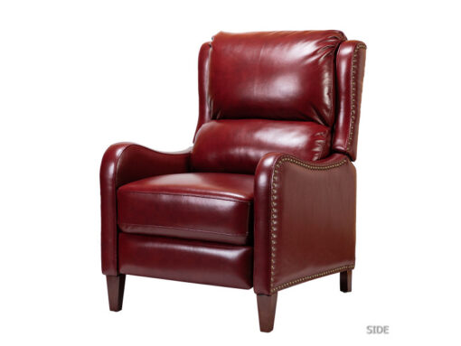 Fauteuil relax en cuir rouge inclinable