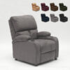 Fauteuil relax en microfibre velours avec repose-pieds Laura - couleur grise