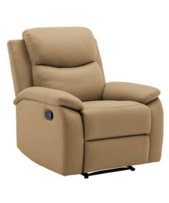 Fauteuil relax en tissu camel Ovar