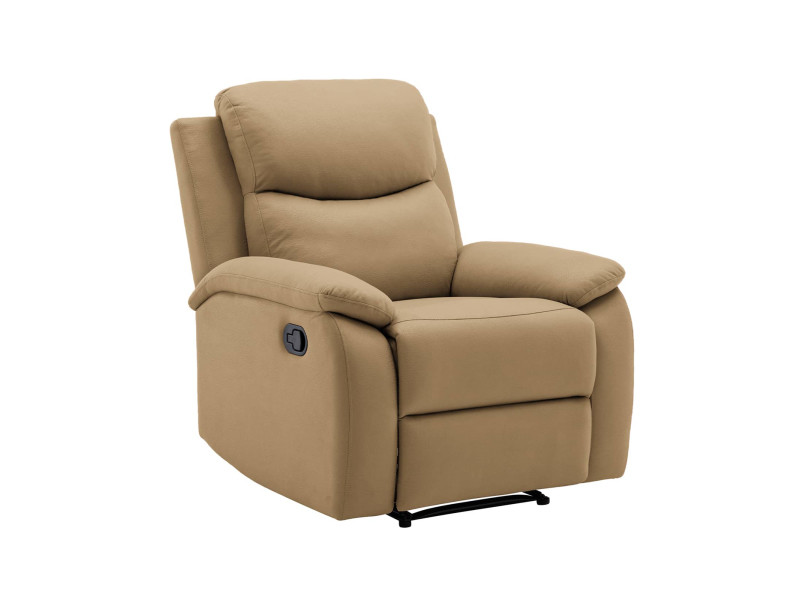 Fauteuil relax en tissu camel Ovar