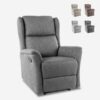 Fauteuil relax manuel en tissu avec repose-pied Hope - gris anthracite