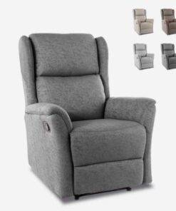 Fauteuil relax manuel en tissu avec repose-pied Hope - gris anthracite