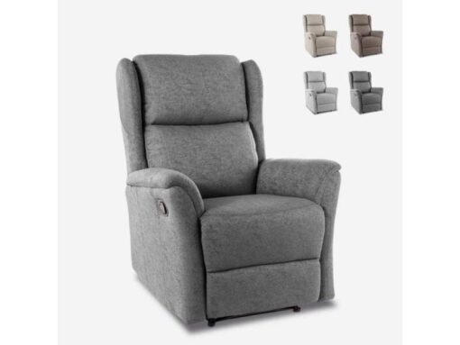 Fauteuil relax manuel en tissu avec repose-pied Hope - gris anthracite