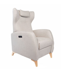 Fauteuil relax manuel en tissu gris chiné