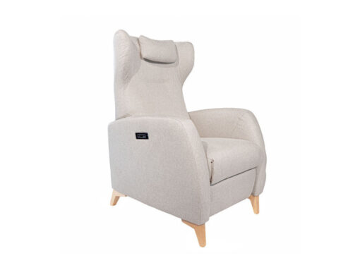 Fauteuil relax manuel en tissu gris chiné