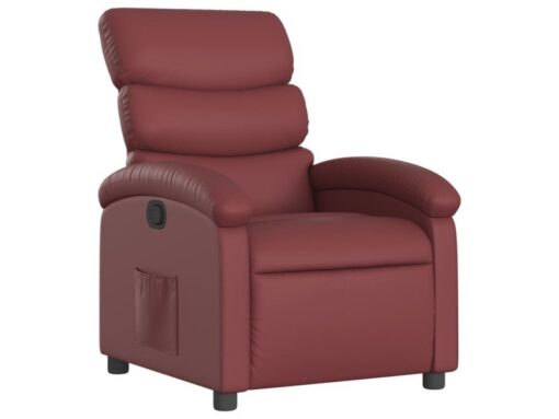 Fauteuil relax manuel - fauteuil inclinable en similicuir rouge bordeaux fvbb38713 meuble professionnel