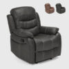 Fauteuil relax manuel inclinable avec repose-pieds en similicuir Panama