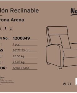 Fauteuil Relax Manuel Verona Don Descanso - Inclinable jusqu'à 160º avec Repose-Pieds, Système d'Ouverture Push, Compact, 2 Positions Couchées