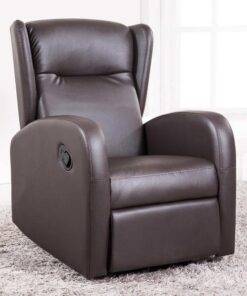 Fauteuil relax simili-cuir marron chocolat