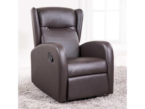 Fauteuil relax simili-cuir marron chocolat