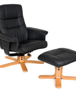 Fauteuil relax Tectake avec repose-pieds et dossier ajustable sur pied en croix