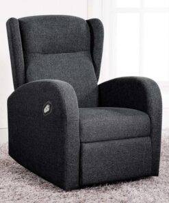 Fauteuil relax tissu gris anthracite 70x77 cm