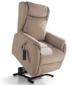 Fauteuil relaxant et releveur à 2 moteurs en nubuck gris foncé bicolore