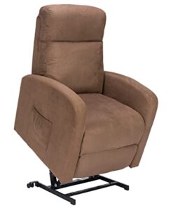 Fauteuil releveur inclinable POLTRONE ITALIA Chanel 2 Moteurs - Dispositif Médical avec 2 Roues et siège à Micro-Ressorts Doux - Fauteuil électrique de Relaxation Marron