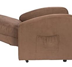 Fauteuil releveur inclinable POLTRONE ITALIA Chanel 2 Moteurs - Dispositif Médical avec 2 Roues et siège à Micro-Ressorts Doux - Fauteuil électrique de Relaxation Marron