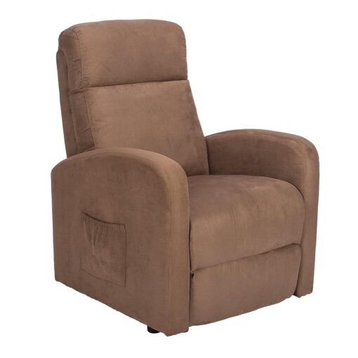 Fauteuil releveur inclinable POLTRONE ITALIA Chanel 2 Moteurs - Dispositif Médical avec 2 Roues et siège à Micro-Ressorts Doux - Fauteuil électrique de Relaxation Marron