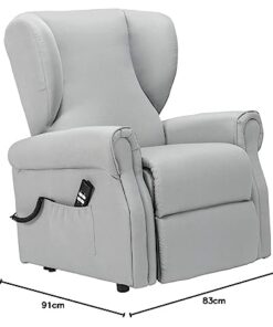 Fauteuil releveur inclinable Sime Diana 2 Moteurs - Dispositif Médical avec 2 Roues, siège à Micro-Ressorts, résistant aux Taches, fauteuil électrique de Relaxation en Gris