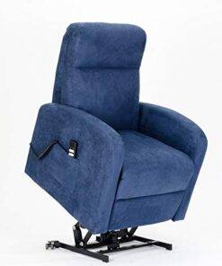 Fauteuil releveur inclinable Sime Roma 2 Moteurs PERSONNALISÉ - Dispositif Médical avec 2 Roues et siège à Micro-Ressorts Doux, Couleur Bleu