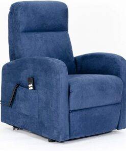 Fauteuil releveur inclinable Sime Roma 2 Moteurs PERSONNALISÉ - Dispositif Médical avec 2 Roues et siège à Micro-Ressorts Doux, Couleur Bleu