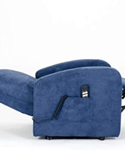 Fauteuil releveur inclinable Sime Roma 2 Moteurs PERSONNALISÉ - Dispositif Médical avec 2 Roues et siège à Micro-Ressorts Doux, Couleur Bleu