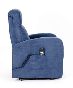 Fauteuil releveur inclinable Sime Roma 2 Moteurs PERSONNALISÉ - Dispositif Médical avec 2 Roues et siège à Micro-Ressorts Doux, Couleur Bleu