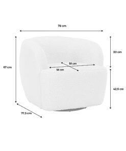 Fauteuil Rond Pivotant Bouclette Crème