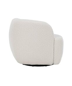 Fauteuil Rond Pivotant Bouclette Crème