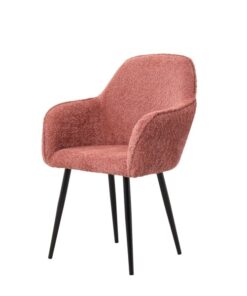 Fauteuil rose en bouclette