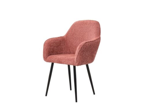 Fauteuil rose en bouclette