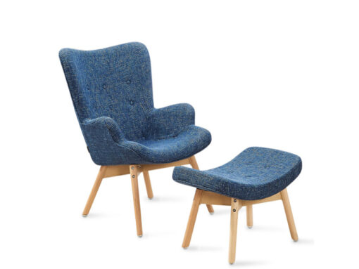 Fauteuil scandinave bleu patchwork Stockholm