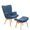 Fauteuil scandinave bleu patchwork - Stockholm par Designetsamaison