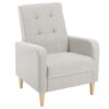 Fauteuil Scandinave en Lin Gris Clair