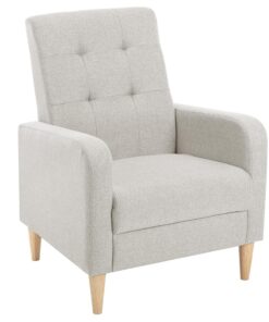 Fauteuil Scandinave en Lin Gris Clair