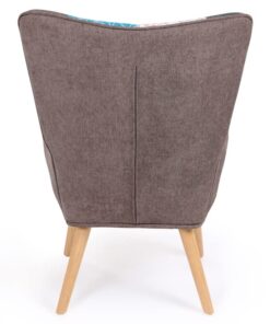 Fauteuil scandinave Ivar en tissu patchwork