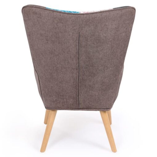 Fauteuil scandinave Ivar en tissu patchwork