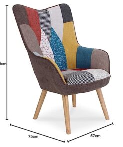 Fauteuil Scandinave Patchwork Klarys - Confortable