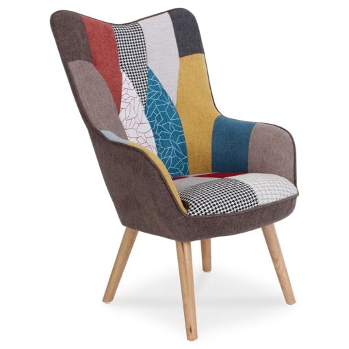 Fauteuil Scandinave Patchwork Klarys - Confortable