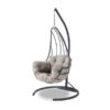 Fauteuil suspendu Hally en métal anthracite et tissu gris, dimensions L115 x H218 cm