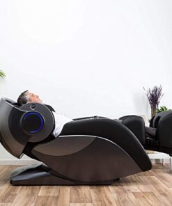 GLOBAL RELAX® | Fauteuil de Massage 5D Kronos Édition Limitée | Noir | Pressothérapie, Aromathérapie, Luminothérapie, Thermothérapie, Son Bluetooth 3D | Effet Gravité Zéro | Espace