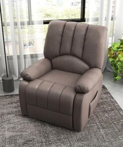 HOMCOM Fauteuil élévateur électrique Relax avec fonction inclinable en Microfibre, équipé d'un repose-pied et d'une télécommande - Dimensions : 86 x 92 x 102 cm - Couleur : Gris