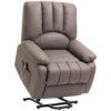 HOMCOM Fauteuil Relax électrique avec fonction releveur en microfibre, inclinable, avec repose-pied et télécommande - Dimensions : 86 x 92 x 102 cm - Couleur : Gris