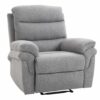 HOMCOM Fauteuil Relax Manuel Incliné avec Repose-Pied Ajustable en Tissu Polyester Effet Lin | Gris Clair Mélangé