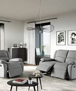 LOUNGITUDE - FAUTEUIL DE RELAXATION MANUEL - Inclinaison ajustable - En Microfibre - Gris - Détente