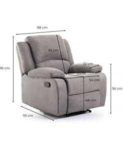 LOUNGITUDE - FAUTEUIL DE RELAXATION MANUEL - Inclinaison ajustable - En Microfibre - Gris - Détente