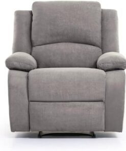 LOUNGITUDE - FAUTEUIL DE RELAXATION MANUEL - Inclinaison ajustable - En Microfibre - Gris - Détente