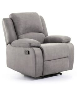 LOUNGITUDE - FAUTEUIL DE RELAXATION MANUEL - Inclinaison ajustable - En Microfibre - Gris - Détente