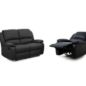 Relaxxo - Canapé et fauteuil manuel noir