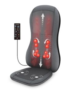 Siège de massage Shiatsu Comfier avec fonction chaleur - Masseur de dos intégral 2D/3D avec 10 nœuds de massage, coussin pétrissant pour le dos